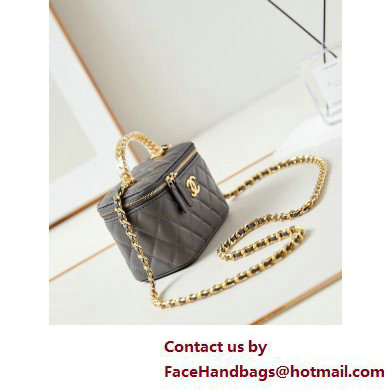 Chanel Lambskin, Resin  &  Gold-Tone Metal Clutch with Chain Bag AP3820 Dark Gray 2025